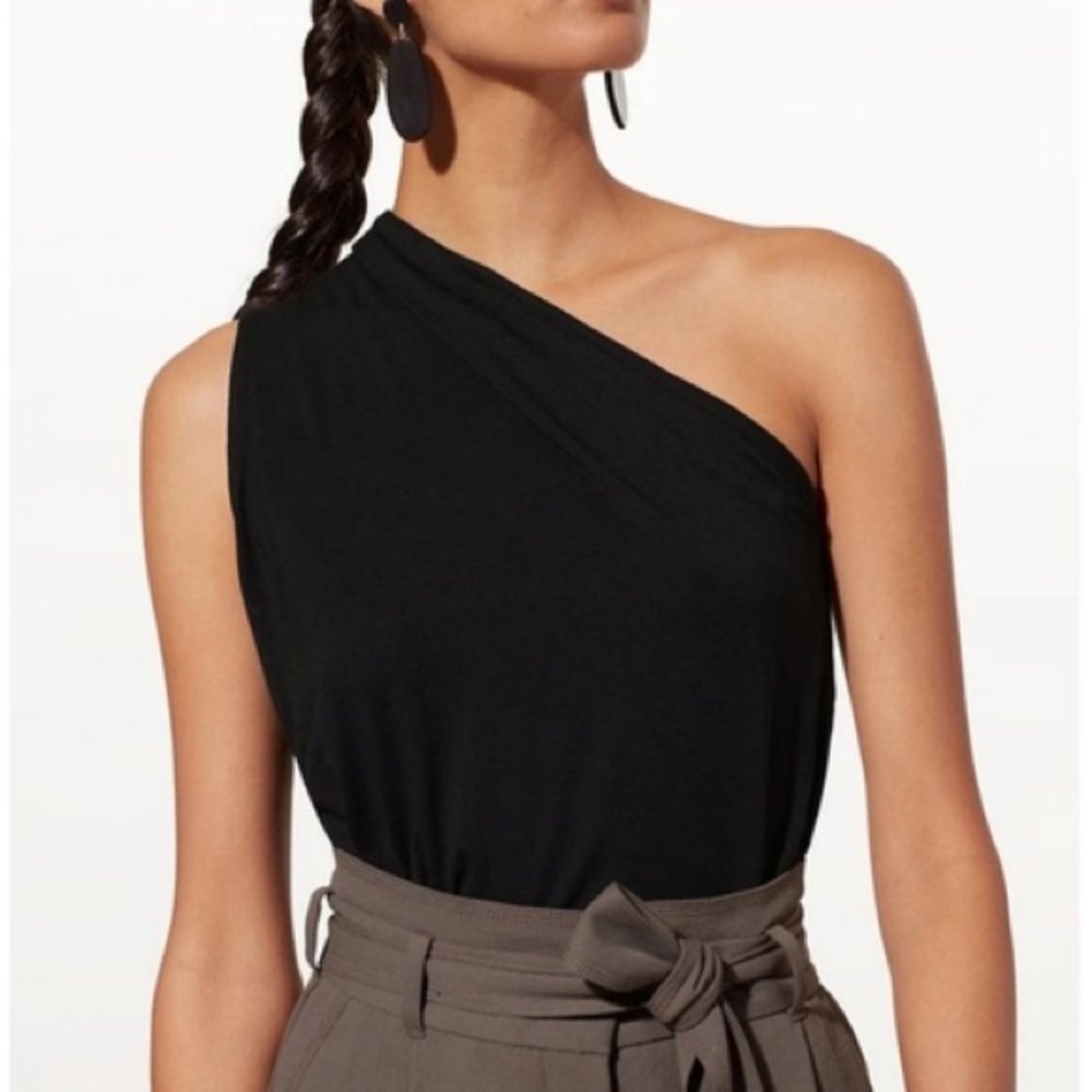 AVAILABLE - Black one shoulder top